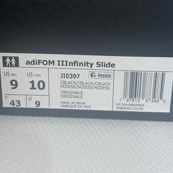 Adidas Adifom IIInfinity Slide Black Sandals Sleek Comfort Design NWT Unisex - Picture 8 of 11